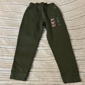Nike Kids Olive Joggers with Multicolor Logo